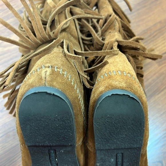 Minnetonka Moccasins 3 Layer Fringe Boots 1632 Brown Sz 7 - Picture 7 of 9